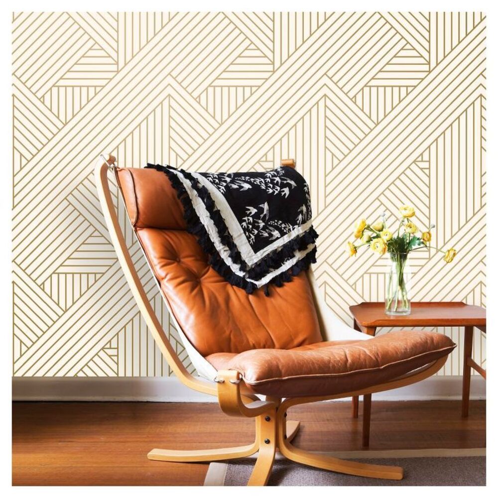 Project 62 - Ribbon Lightning 198"x20.5" Peel & Stic Gold/Ivory - Picture 4 of 4